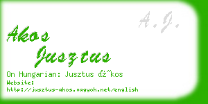 akos jusztus business card